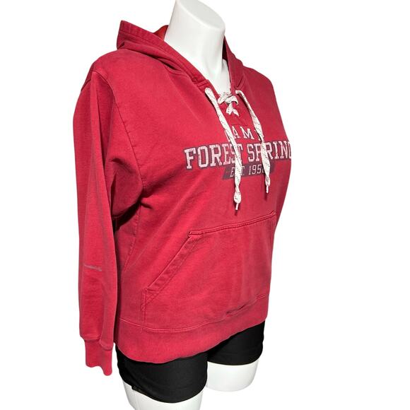 Artisans Womens Hoodie Hooded Pullover Sweatshirt Camp Forest Springs Red Medium - Picture 6 of 9